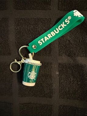 Starbucks Green Cup Keyring with Green Silicone Strap